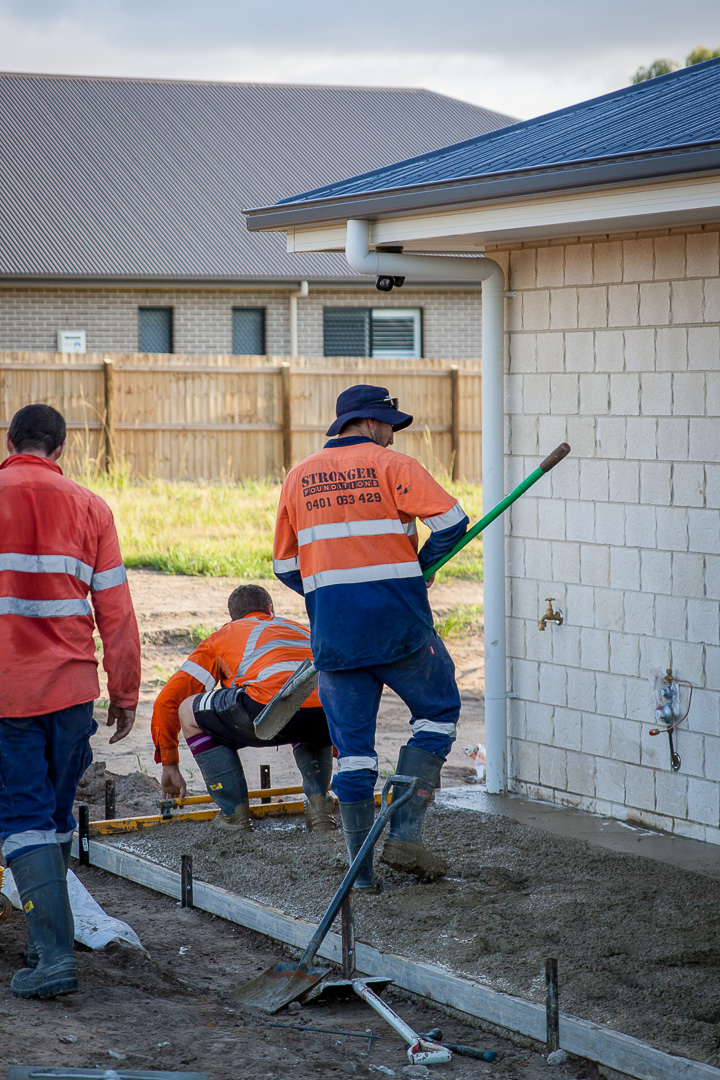 Concrete Pumping - Stronger Foundations providing concrete pumping for a driveway