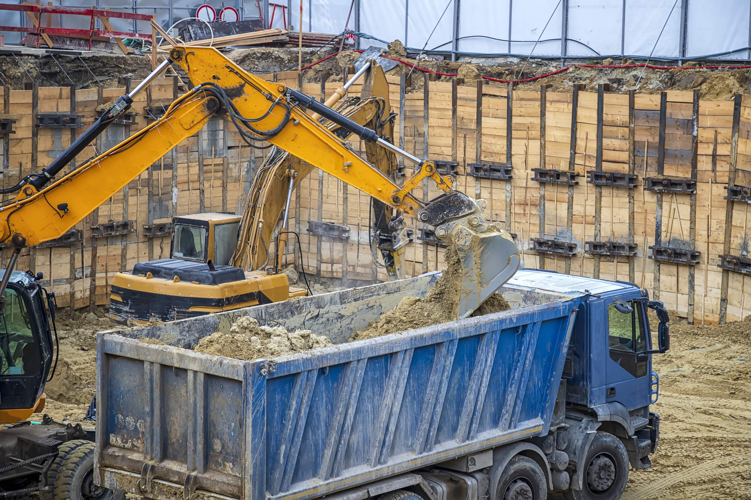 Excavator Hire with large excavation equipment from Stronger Foundations